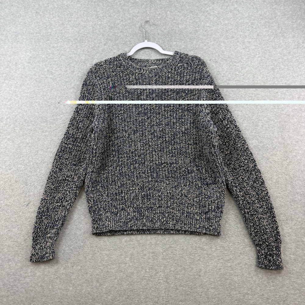 Wallace & Barnes Sweater Mens L Blue Crewneck Pullover Knit Chunky J Crew Heavy‎